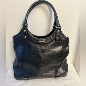 Kate Spade Black Crocodile-Embossed Tote